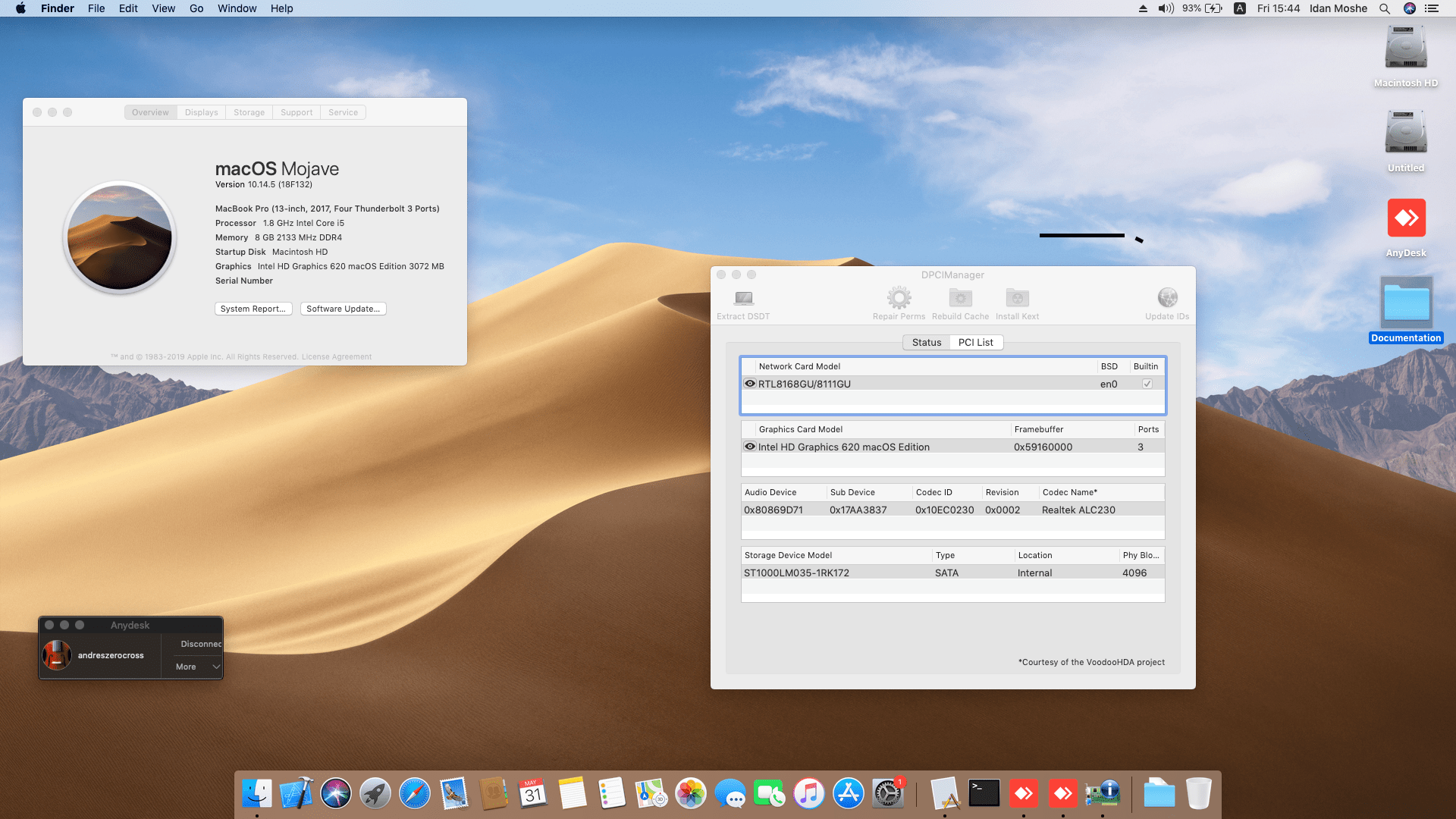 Success Hackintosh macOS Mojave 10.14.5 Build 18F132 at Lenovo Ideapad 330-15IKB (with eGPU)